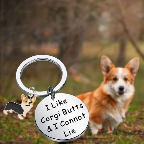 HOLLP Corgi Jewelry Corgi Mom Girls Gift I Like Corgi Butts and I Cannot Lie Keychain Corgi Lovers Gift in Saudi Arabia