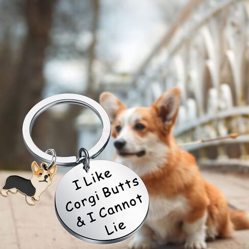 HOLLP Corgi Jewelry Corgi Mom Girls Gift I Like Corgi Butts and I Cannot Lie Keychain Corgi Lovers Gift in Saudi Arabia
