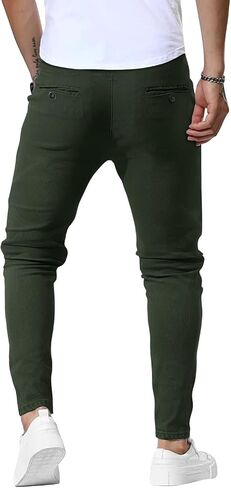 Woenzaia Men's Fashion Slim Fit Dress Pants Stretch Golf Pants Casual Travel Slacks in Saudi Arabia