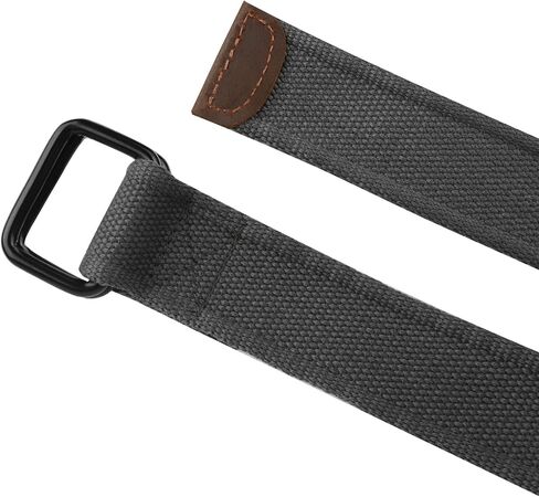 Drizzte Plus Size 39-75'' Long Double Ring Big Mens Canvas Fabric Cloth Belts Black in Saudi Arabia