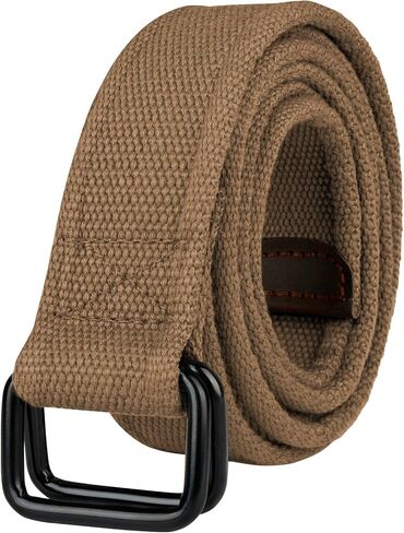 Drizzte Plus Size 39-75'' Long Double Ring Big Mens Canvas Fabric Cloth Belts Black in Saudi Arabia