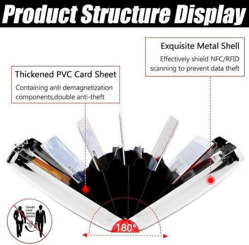 RFID Slim Metal Shielding Credit Card Holder/Protective Sleeve Travel Wallet for Men and Women (Arabesque Black) in Saudi Arabia