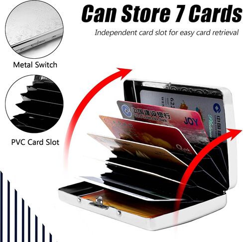 RFID Slim Metal Shielding Credit Card Holder/Protective Sleeve Travel Wallet for Men and Women (Arabesque Black) in Saudi Arabia
