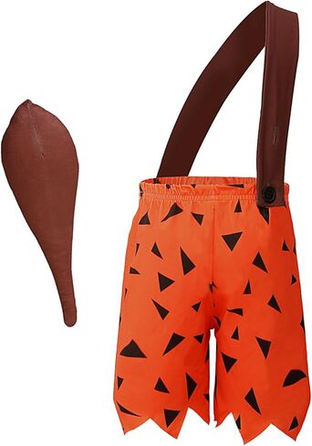 OMFIONES Toddler Kids Caveman Flintstones Costume Historical Stone Age Themed Birthday Outfit Halloween Dress Up Photo Shoot in Kuwait