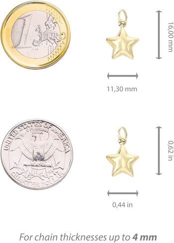 حلية متدلية على شكل نجمة من الذهب الاصفر عيار 14 قيراط من لوتشيتا للاساور والقلائد للنساء والبنات، XD1691-SC55، معدن in Kuwait