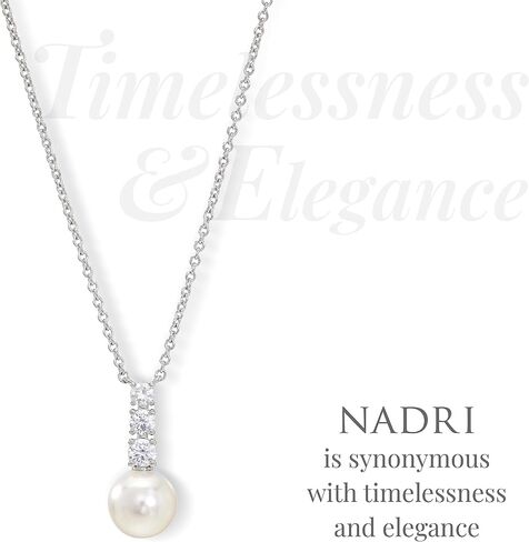 NADRI Pearl Drop Necklace - Necklaces for Women, Pearl Necklace in Gifts for Women With Extender, Small Pearl Necklace in Pearl Jewelry in Saudi Arabia