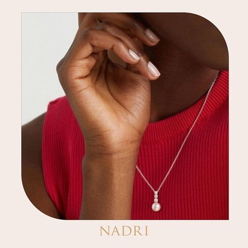 NADRI Pearl Drop Necklace - Necklaces for Women, Pearl Necklace in Gifts for Women With Extender, Small Pearl Necklace in Pearl Jewelry in Saudi Arabia