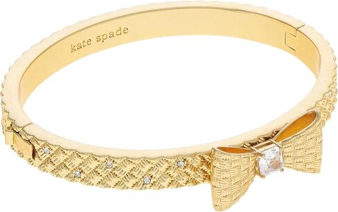 سوار نسائي من Kate Spade New York ملفوف في سوار بمفصلات على شكل فيونكة شفاف/ذهبي مقاس واحد in Kuwait