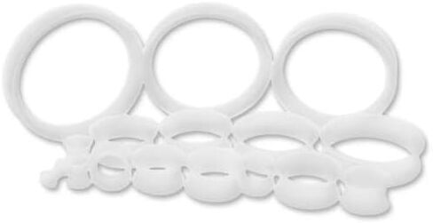 Pair 0G (8MM) CLEAR SILICONE EARSKIN TUNNELS Double Flare Gauges Super Ultra Thin Soft Flexible Flesh Plugs (2pcs) in Saudi Arabia