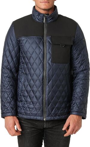 Vince Camuto Men's Quilted Mix Media Jacket in Saudi Arabia