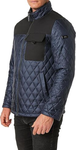 Vince Camuto Men's Quilted Mix Media Jacket in Saudi Arabia