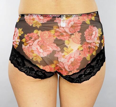 Mona's Choice Flower Pattern Mens Satin Briefs With Ice Silk Pouch/Mens Sissy Panties in Saudi Arabia