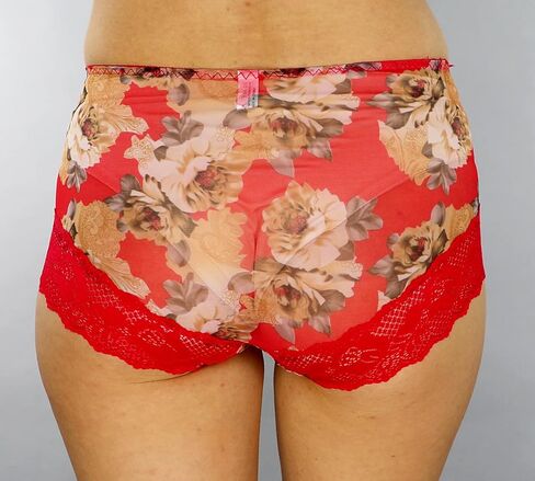 Mona's Choice Flower Pattern Mens Satin Briefs With Ice Silk Pouch/Mens Sissy Panties in Saudi Arabia