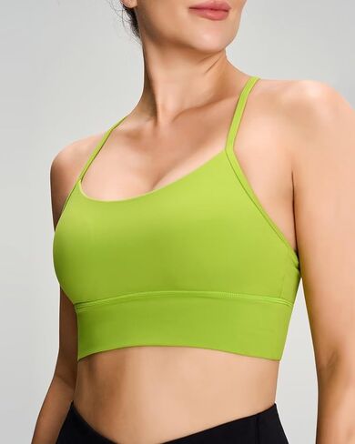 QUEENIEKE حمالات صدر رياضية للنساء على شكل حرف Y مبطنة وقابلة للتنفس وحزام عريض ودعم متوسط ​​لليوجا in Kuwait