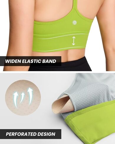 QUEENIEKE حمالات صدر رياضية للنساء على شكل حرف Y مبطنة وقابلة للتنفس وحزام عريض ودعم متوسط ​​لليوجا in Kuwait