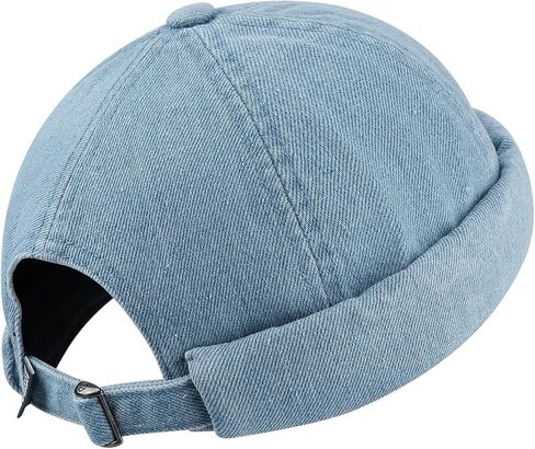 Croogo Denim Docker Hat Fashion Brimless Beanie Hat Retro Worker Skull Cap Rolled Cuff Sailor Cap Hip Hop Dancing Watch Cap in Saudi Arabia