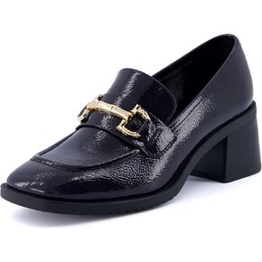 CUSHIONAIRE Women's Royal Block Heel Loafer +Memory Foam, Wide Widths Available