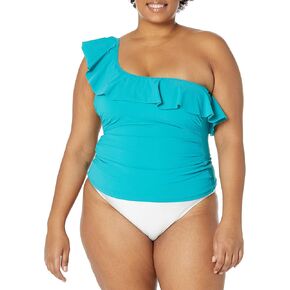Profile by Gottex Women's Standard Tutti Frutti One Shoulder Ruffle Tankini in Kuwait