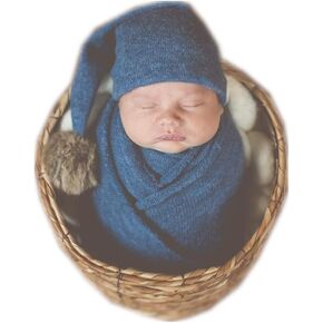 Newborn Photography Props Boys Girls Wrap Baby Photo Props Soft Knit Blanket Cloth (Light Green) in Kuwait