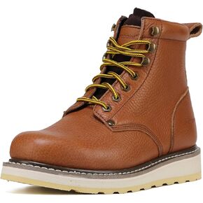 Mens 6" SureTrack Soft Toe Slip Resistant Mens Work Boots, Browm, 84984 in Saudi Arabia