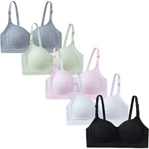 SEAUR Girls Stretch Cotton Training Bra Wirefree Cami Sports Bras Lightly Padded Bralette