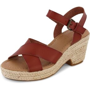 CUSHIONAIRE Robbie Espadrille Wedge Sandals for Women, Platform Wedges with Adjustable Ankle Strap and Memory Foam Footbed, Wide Widths Available in Saudi Arabia