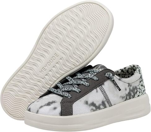 Hey Dude Women's Karina Stormy Dye Size 9 | Women's Sneakers | Women's Casual Shoes | Comfortable & Light-Weight Grey in Saudi Arabia