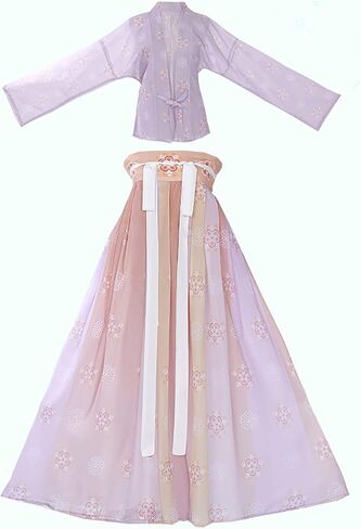 Women's Chinese Hanfu Qixiong Ruqun Sheer Top Tube Dress Outfit Tang Dynasty Traditional Costume in Saudi Arabia