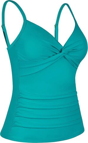 قمصان Firpearl Tankini للنساء بدلة استحمام أمامية ملفوفة علوية مكشكشة للتحكم في البطن in Kuwait