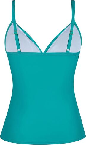 قمصان Firpearl Tankini للنساء بدلة استحمام أمامية ملفوفة علوية مكشكشة للتحكم في البطن in Kuwait