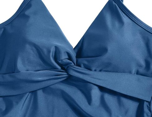 قمصان Firpearl Tankini للنساء بدلة استحمام أمامية ملفوفة علوية مكشكشة للتحكم في البطن in Kuwait