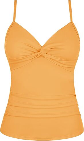 قمصان Firpearl Tankini للنساء بدلة استحمام أمامية ملفوفة علوية مكشكشة للتحكم في البطن in Kuwait