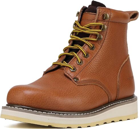 Mens 6" SureTrack Soft Toe Slip Resistant Mens Work Boots, Browm, 84984 in Saudi Arabia