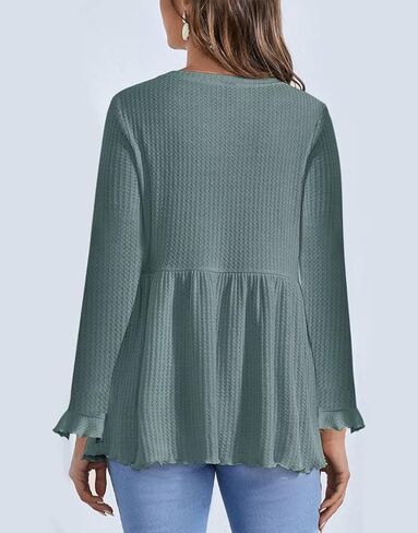 المرأة الأمومة الهراء متماسكة انتفض كم طويل بيبلوم القمم Crewneck بيبي دول الحمل بلوزة in Kuwait