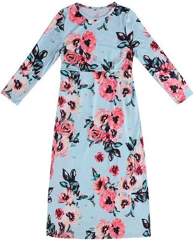 QIJOVO Girl Floral Maxi Dress with Pockets Sleeves Long Holiday Dress in Saudi Arabia