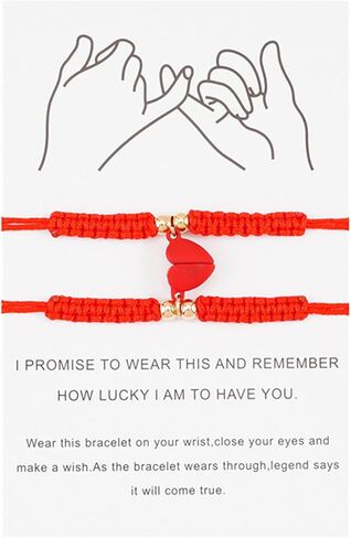 2Pcs Braide Red String of Fate Bracelet Set for Lover Women Men Girl Boy Girlfriend Boyfriend Couple Matching Bracelet Relationship Good Luck Protection Jewelry Gift in Saudi Arabia