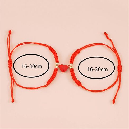 2Pcs Braide Red String of Fate Bracelet Set for Lover Women Men Girl Boy Girlfriend Boyfriend Couple Matching Bracelet Relationship Good Luck Protection Jewelry Gift in Saudi Arabia