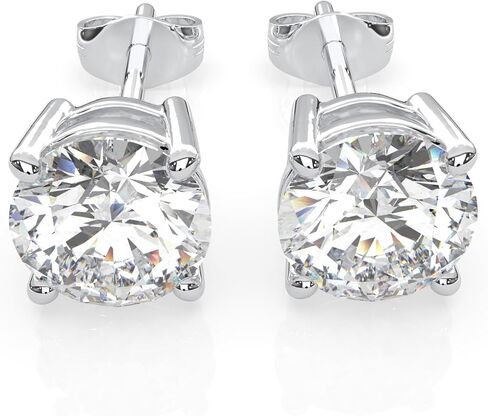 1/4-2.00 Carat Total Weight Women's Lab Grown Diamond Earrings in 14k White Gold (VS2 Clarity, F Color, 1.00+ IGI Certified) in Saudi Arabia