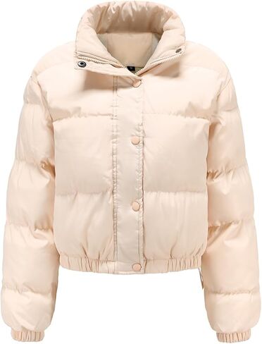 سترات شتوية نسائية من FHQueen معطف اسكواش خفيف الوزن مبطن بسحاب من الصوف للأسفل ملابس خارجية قصيرة منفوخة in Kuwait