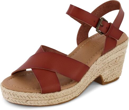 CUSHIONAIRE Robbie Espadrille Wedge Sandals for Women, Platform Wedges with Adjustable Ankle Strap and Memory Foam Footbed, Wide Widths Available in Saudi Arabia