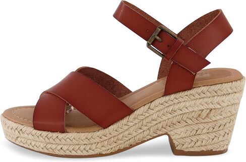 CUSHIONAIRE Robbie Espadrille Wedge Sandals for Women, Platform Wedges with Adjustable Ankle Strap and Memory Foam Footbed, Wide Widths Available in Saudi Arabia