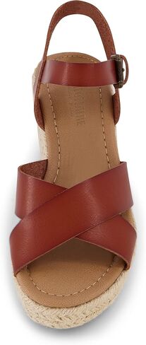 CUSHIONAIRE Robbie Espadrille Wedge Sandals for Women, Platform Wedges with Adjustable Ankle Strap and Memory Foam Footbed, Wide Widths Available in Saudi Arabia