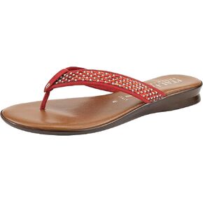 ITALIAN Shoemakers Women's Zenni Low Wedge Open Toe Glitter Fashion Thong Sandal for Women