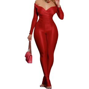 طقم نسائي من NRTHYE مكون من قطعتين مثير وأكمام طويلة بدون أكتاف، أطقم سراويل ضيقة وملابس النادي in Kuwait