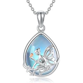 URONE Guardian Angel Necklace/Locket Necklace Sterling Silver Angel Pendant Christening Jewelry Gifts for Women Girls Daughter