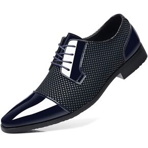 BULMEGIAY Men's Dress Shoes Casual Oxford Lace-up Shoes Business Formal Shoes Cap Toe Fashion Shoes