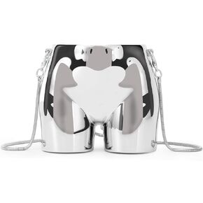 GOKTOW Y2k Silver Purse Mini Evening Bag for Women Fashion Metallic Handbag Body Satchel Shoulder Bag Crossbody Purse