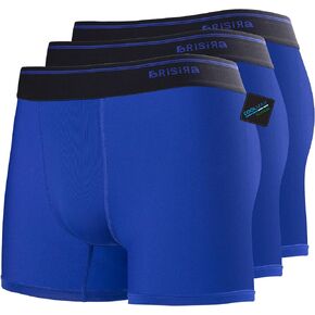 BRISIRA Coolmax Boy's Boxer Briefs Performance Breathable Anti-Chafing Moisture-Wicking Cooling Underwear Size 8-20