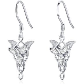 Lord of The Rings Earrings S925 Sterling Silver Arwen Evenstar Drop Earrings Hobbit Jewelry Lord of The Rings Gifts for Women Men
