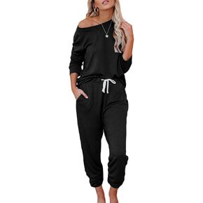 Women's 2 Piece Outfits Lounge Sets Long Sleeve Tops and Jogger Sweatpants Sweats Track Suits Loungewear Pajama Sets in Kuwait